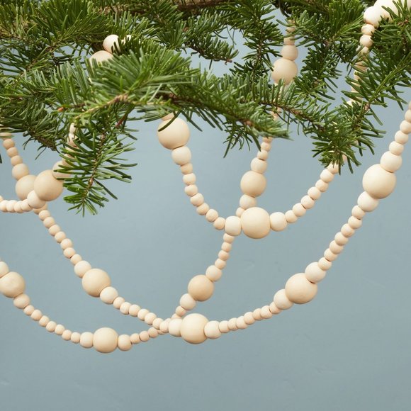 Hearth & Hand Holiday Hearth Hand Magnolia 2ft Wood Bead Garland